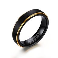 Tungsten-volfrám mat fekete gyűrű